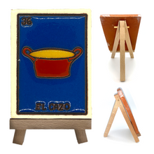 Load image into Gallery viewer, Handmade Clay Loteria Tile and Stand Tile Mexico No. 36 "El Cazo"