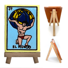 Load image into Gallery viewer, Handmade Clay Loteria Tile and Stand Tile Mexico No. 37 "El Mundo"