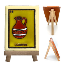 Load image into Gallery viewer, Handmade Clay Loteria Tile and Stand Tile Mexico No. 44 "El Cantarito"