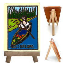 Load image into Gallery viewer, Handmade Clay Loteria Tile and Stand Tile Mexico No. 48 "La Chalupa"