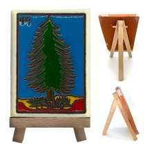 Load image into Gallery viewer, Handmade Clay Loteria Tile and Stand Tile Mexico No. 49 "El Pino"