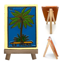 Load image into Gallery viewer, Handmade Clay Loteria Tile and Stand Tile Mexico No. 51 "La Palma"