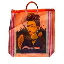 Load image into Gallery viewer, Mercado Mesh Tote Bags Totes & Purses Mexico Frida Orange