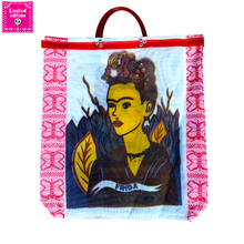 Load image into Gallery viewer, Mercado Mesh Tote Bags Totes & Purses Mexico Frida Pink Mariposa
