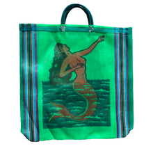 Load image into Gallery viewer, Mercado Mesh Tote Bags Totes & Purses Mexico Sirena Green