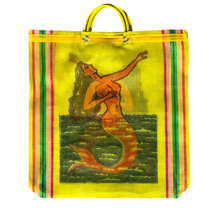 Load image into Gallery viewer, Mercado Mesh Tote Bags Totes & Purses Mexico Sirena Yellow