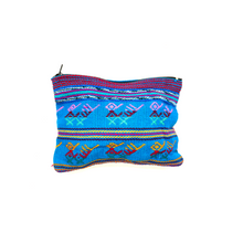 Load image into Gallery viewer, Handmade Woven Zippered Pouch Totes & Purses Mexico Lt Blue