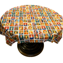 Load image into Gallery viewer, Frida Mexican Lotería Design Tablecloth Art & Decor Mexico Frida Love 4' x 4'