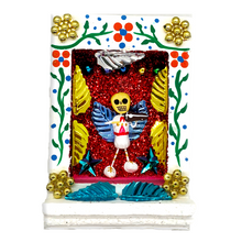 Load image into Gallery viewer, Handmade Shadow Box Nicho - Mariachi "Cielito Lindo" Shadow Boxes Mexico CC White Wood Box