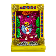 Load image into Gallery viewer, Handmade Shadow Box Nicho - Mariachi "Cielito Lindo" Shadow Boxes Mexico CC Yellow Wood Box