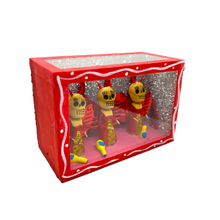 Load image into Gallery viewer, Handmade Window Shadow Box Nicho  - Tres Diablitas Shadow Boxes Mexico CC