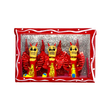 Load image into Gallery viewer, Handmade Window Shadow Box Nicho  - Tres Diablitas Shadow Boxes Mexico CC Red Wood Box