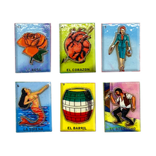 Load image into Gallery viewer, Handmade Loteria 3D Wood Magnets (6 Pack) Art & Decor Mexico