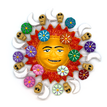 Load image into Gallery viewer, Handmade Sol Mexicano de Barro - Mexican Clay Sun Art & Decor Mexico Gold Face