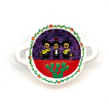 Load image into Gallery viewer, Handmade Mexican Cazuela Art - Mariachi Art & Decor Mexico White Cazuela