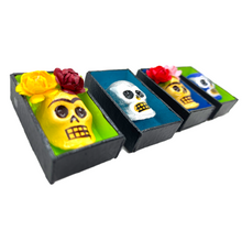 Load image into Gallery viewer, Handmade Mini Magnet Coffin Heads (4 Pack) Art & Decor Mexico