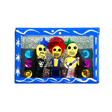 Load image into Gallery viewer, Handmade Window Shadow Box Nicho -  Rockeros Shadow Boxes Mexico CC Blue Wood Box