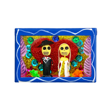 Load image into Gallery viewer, Handmade Window Shadow Box Nicho -  Novios Shadow Boxes Mexico CC Blue Wood Box