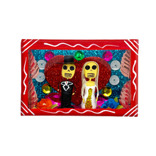 Load image into Gallery viewer, Handmade Window Shadow Box Nicho -  Novios Shadow Boxes Mexico CC Red Wood Box