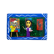 Load image into Gallery viewer, Handmade Window Shadow Box Nicho - Diego Rivera (El Pintor) Shadow Boxes Mexico CC Blue Wood Box