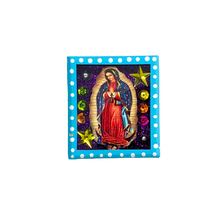 Load image into Gallery viewer, Handmade Wood Portrait Nicho Magnet - Virgen de Guadalupe Shadow Boxes Mexico