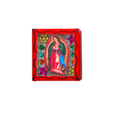 Load image into Gallery viewer, Handmade Wood Portrait Nicho Magnet - Virgen de Guadalupe Shadow Boxes Mexico