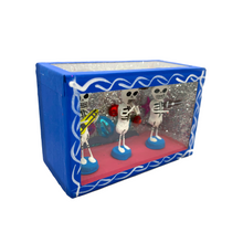 Load image into Gallery viewer, Handmade Window Shadow Box Nicho -  Mexican Calaca (Tres Musicos) Shadow Boxes Mexico CC