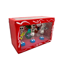 Load image into Gallery viewer, Handmade Window Shadow Box Nicho -  Mexican Calaca (Tres Musicos) Shadow Boxes Mexico CC