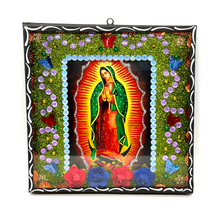 Load image into Gallery viewer, Handmade Jumbo Framed Virgen de Guadalupe Wall Art Piece Art & Decor Mexico Black Wood Frame Body
