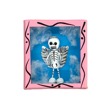 Load image into Gallery viewer, Handmade Wood Portrait Nicho Magnet - Calaca Angel Shadow Boxes Mexico