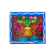 Load image into Gallery viewer, Handmade Square Shadow Box Nicho - Yodacaltiche Magnet Shadow Boxes Mexico Blue Wood Box