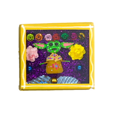 Load image into Gallery viewer, Handmade Square Shadow Box Nicho - Yodacaltiche Magnet Shadow Boxes Mexico Yellow Wood Box