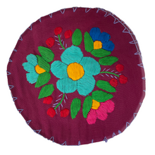 Load image into Gallery viewer, Handmade Embroidered Tortilla Holder/Warmer (Tortillero) Home & Kitchen Mexico Plum