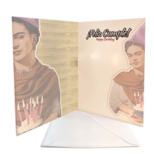 Load image into Gallery viewer, Musical Greeting Card - Frida "Feliz Cumple" Greeting Cards Muertolandia.com
