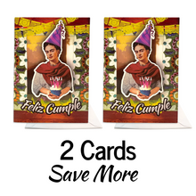 Load image into Gallery viewer, Musical Greeting Card - Frida "Feliz Cumple" Greeting Cards Muertolandia.com 2 Cards (Save More)