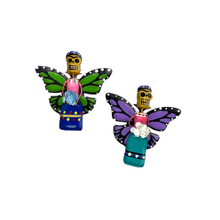 Load image into Gallery viewer, Handmade Mariposa Butterfly Magnets (Frida Full Body 2 Pack) Art & Decor Mexico Purple / Purple
