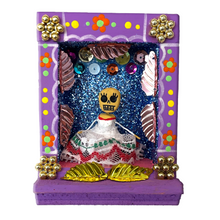 Load image into Gallery viewer, Handmade Shadow Box Nicho - Folklórico Dancer Shadow Boxes Mexico CC Lavender Wood Box