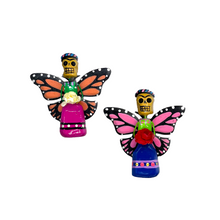 Load image into Gallery viewer, Handmade Mariposa Butterfly Magnets (Frida Full Body 2 Pack) Art & Decor Mexico Pink / Pink