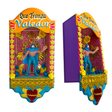 Load image into Gallery viewer, Handmade Deluxe Shadow Box Nicho - Luchador - Que Tranza Valedor Shadow Boxes Mexico