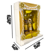 Load image into Gallery viewer, Handmade Shadow Box Nicho - Luchadores, Lucha Libre, Mexican Wrestlers, Monochromatic Series Shadow Boxes Mexico CC