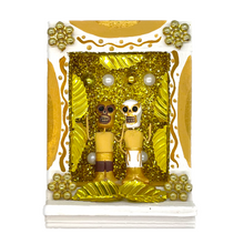 Load image into Gallery viewer, Handmade Shadow Box Nicho - Luchadores, Lucha Libre, Mexican Wrestlers, Monochromatic Series Shadow Boxes Mexico CC