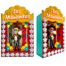 Load image into Gallery viewer, Handmade Deluxe Shadow Box Nicho - Las Mañanitas - Mariachi Los Muertos Series Shadow Boxes Mariachi Los Muertos