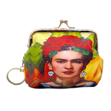 Load image into Gallery viewer, Frida Design Coin Purse with Key Chain Totes & Purses Muertolandia.com Frida Skullrings