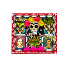 Load image into Gallery viewer, Handmade Framed Frida Tribute Wall Art Piece Art & Decor Mexico Red Wood Frame