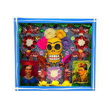 Load image into Gallery viewer, Handmade Framed Frida Tribute Wall Art Piece Art & Decor Mexico Blue Wood Frame