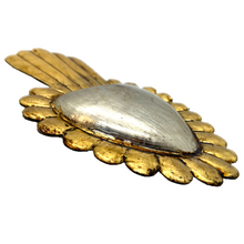 Load image into Gallery viewer, Handmade Tin Mexican Milagro Hearts - Spike Crown - Oro y Plata Tin Milagro Hearts Mexico