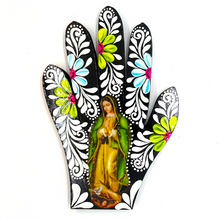 Load image into Gallery viewer, Handmade Mexican Wood Milagro Hands - Virgen de Guadalupe Art & Decor Muertolandia.com Body 101