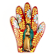 Load image into Gallery viewer, Handmade Mexican Wood Milagro Hands - Virgen de Guadalupe Art & Decor Muertolandia.com Body 105