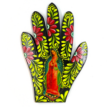 Load image into Gallery viewer, Handmade Mexican Wood Milagro Hands - Virgen de Guadalupe Art & Decor Muertolandia.com
