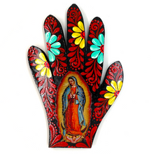 Load image into Gallery viewer, Handmade Mexican Wood Milagro Hands - Virgen de Guadalupe Art & Decor Muertolandia.com Body 113